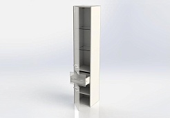 Aquanet Шкаф пенал Августа 35 L подвесной белый – фотография-4